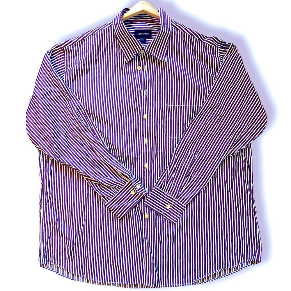 Scott Barber Purple Pin Stripe Dress Shirt